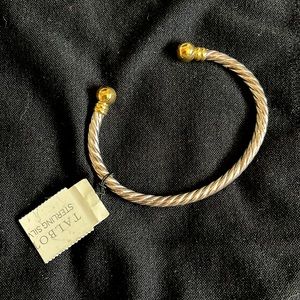 NEW Talbots Sterling Silver Two Toned Cuff Bracelet